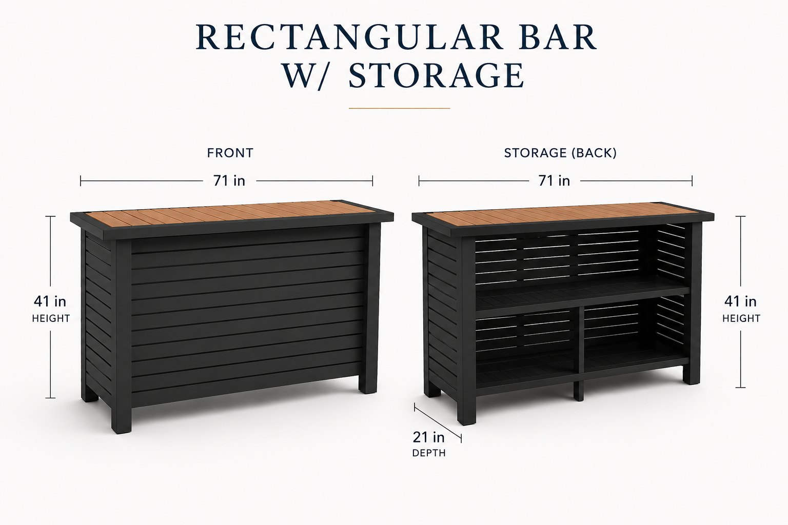Rectangular Bar with Storage 2